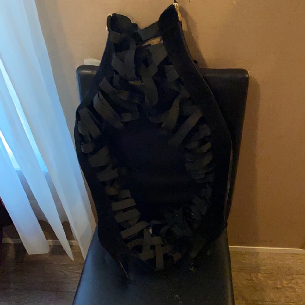 Black gladiator scrap up heels